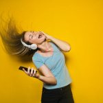 girl listening to music