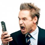 Man screaming at the phone