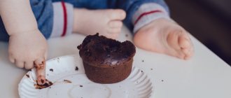 A child eats a cupcake.